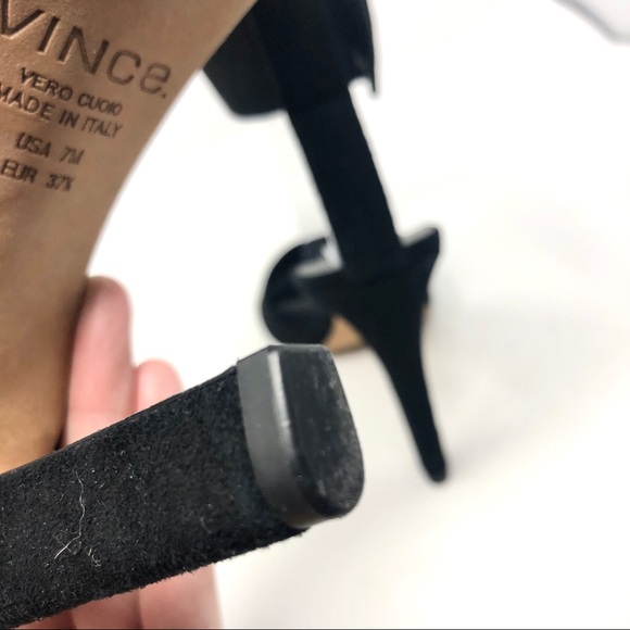 Vince Black Suede Gita Heeled Sandals US 7/ 37.5 - Picture 10 of 12